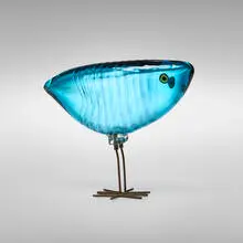 Alessandro Pianon, Pulcini, c. 1963, internally decorated blown glass, murrine, copper