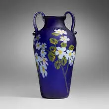 Monumental Floreali vase by Fratelli Toso, c. 1902-05, internally decorated glass with floral murrine and applied details, sold Dec 2024