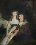 A portrait of siblings in a landscape by English School, oil on canvas, offered Jan 2017