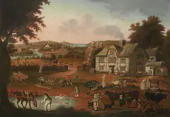 English School, An English country idyll, oil on canvas