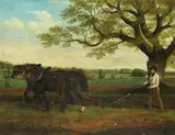 Ploughing by J Purley of Bath, oil on canvas, sold Jan 2017