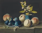 French School, A set of four still lifes, pen and ink, watercolour and gouache, each