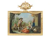 Goatherds by a cottage; and Shepherds by a stone barn by Francesco Londonio, a pair, oil on canvas, offered Jan 2017