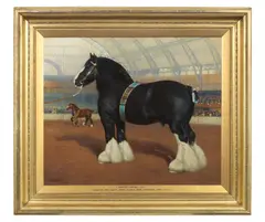 Frank Babbage, Champion Danesfield Stonewall at Olympia, oil on canvas