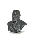 Estcourt James Clack, patinated bronze bust of a gentleman, patinated bronze