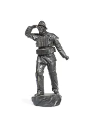 ; A patinated bronze figure of a lifeboatman by Freerick Thomas Callcott, patinated bronze, sold Jan 2017