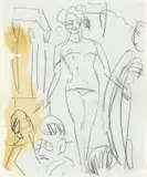 Artistin by Ernst Ludwig Kirchner, Um 1912, Bleistift auf Papier aus einem Skizzenbuch, sold Jun 2018