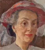 Lotte Laserstein, Dame mit Schleierhut