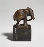 Elefant by August Gaul, 1915, Bronze, mit dunkelbrauner Patina auf schwarzen Granit. Höhe: 6,5 cm (ohne Sockel) (2 ½ in. (ohne Sockel)), sold Jun 2017