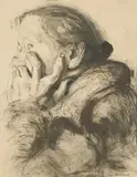 Josef Hegenbarth, Frau, sich aufstützend