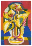 Josef Scharl, Blumenstilleben, 1941, Gouache auf genarbtem Papier