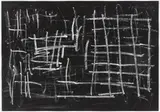 Günther Förg, Ohne Titel, 1996, Kreide auf Black Ghesso auf schwarzem Karton