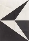 Hermann Glöckner, Keil nach links in Schwarz und Weiß, 1969, Buch m. e. Faltgraphik: Tempera (Handruck) auf Papier