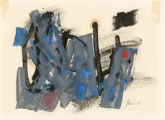 Ohne Titel by Fritz Winter, 1960, Öl und Tusche auf Papier, sold Nov 2015