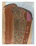 Markus Lüpertz, Ohne Titel. 1970er, Gouache, Farbkreide und Tuschpinsel auf Packpapier