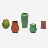 Fhr Fred Robertson Los Angeles, Collection of five cabinet vases