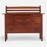Gustav Stickley, Sideboard, model 814 1/2, 1905-12, oak, patinated iron