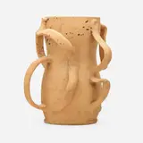 Large six-handled tyg by George E. Ohr, 1898-1910, bisque earthenware, sold Jan 2021