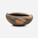Vase by George E. Ohr, 1898-1910, scroddled bisque earthenware, sold Jan 2021