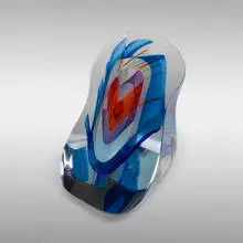 Segmented Form by Harvey Littleton, 1987, hand-blown, cut, and polished glass, sold Sep 2020