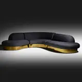 Milo Baughman, sectional sofa, c. 1970, upholstery, brass