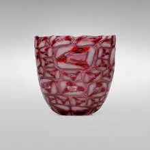Murrine vase by Fratelli Toso, 1961-65, fused glass murrines, sold Dec 2024