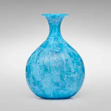 Murrine vase by Fratelli Toso, 1961-65, fused glass murrines, sold Dec 2024