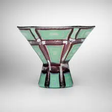 Egeo vase by Ercole Barovier, 1960, fused glass tesserae, sold Dec 2024