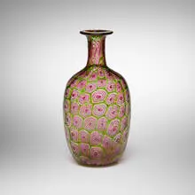 Murrine Spirale or Boboli vase by Fratelli Toso, 1961-65, fused glass murrines, sold Dec 2024