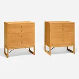 Børge Mogensen, Cabinets, pair, c. 1955, oak, enameled steel