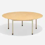 Acton Bjørn, Coffee table, c. 1950, giallo marble, painted steel, brass