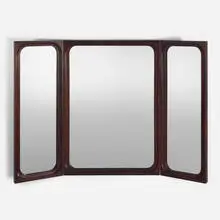 Frode Holm, Folding wall mirror, c. 1955, rosewood, mirrored glass, brass