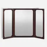 Frode Holm, Folding wall mirror, c. 1955, rosewood, mirrored glass, brass