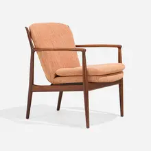 Delegates chair by Finn Juhl, 1951, walnut, upholstery, sold Nov 2024