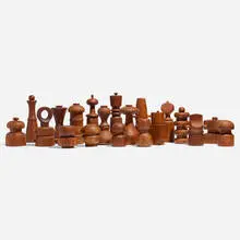 Jens Quistgaard, Collection of nineteen peppermills and one salt shaker, 1960-1980, teak