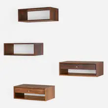 Aksel Kjersgaard, Wall-mounted cabinets, set of four, c. 1960, rosewood, aluminum