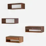 Aksel Kjersgaard, Wall-mounted cabinets, set of four, c. 1960, rosewood, aluminum