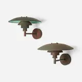 PH 4/3 wall lamps, pair by Poul Henningsen, 1927, enameled and patinated copper, sold Nov 2024