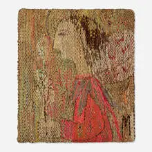 Martta Taipale, Tapestry, c. 1960, hand-woven fibers and metal foil