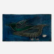 Rut Bryk, Wall plaque, c. 1955, glazed stoneware