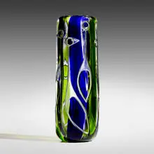 Vicke Lindstrand, Vase, model 46701, c. 1960, hand-blown and carved glass
