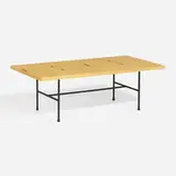 Tapio Wirkkala, Coffee table, model 9011, laminated birch and hazel wood, painted steel, rubber