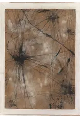 Carl Buchheister, Komposition Wart, 1959, Öl auf Papier auf Hartfaser, montiert auf hölzernes Bildchassis