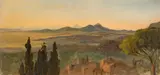 Gustav Friedrich Papperitz, Tivoli mit Blick über die Campagna, 1839, Öl auf Papier