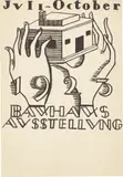 Gerhard Marcks, Bauhauspostkarte“ (Karte zur Bauhaus Ausstellung Weimar 1923), 1923, Lithografie auf leichtem Karton