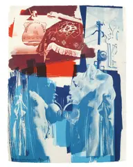 Blues by Robert Rauschenberg, 1992, Farblithographie auf Velin, sold Nov 2012
