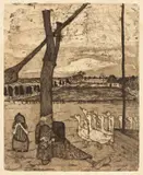 Paula Modersohn-Becker, Die Gänsemagd, 1899, Radierung in Dunkelbraun auf Velin