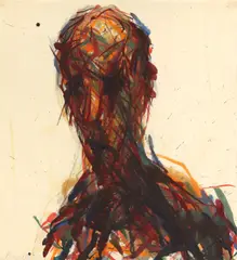 Max Uhlig, Kopf (Selbstbildnis), 1984, Aquarell auf Japan
