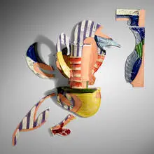 Balustrade Relief Vase #13 by Betty Woodman, 1995, glazed earthenware, sold Sep 2020