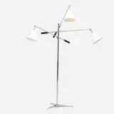 Arredoluce, Triennale floor lamp, model 12128, 1947, chrome-plated steel, enameled aluminum, enameled steel